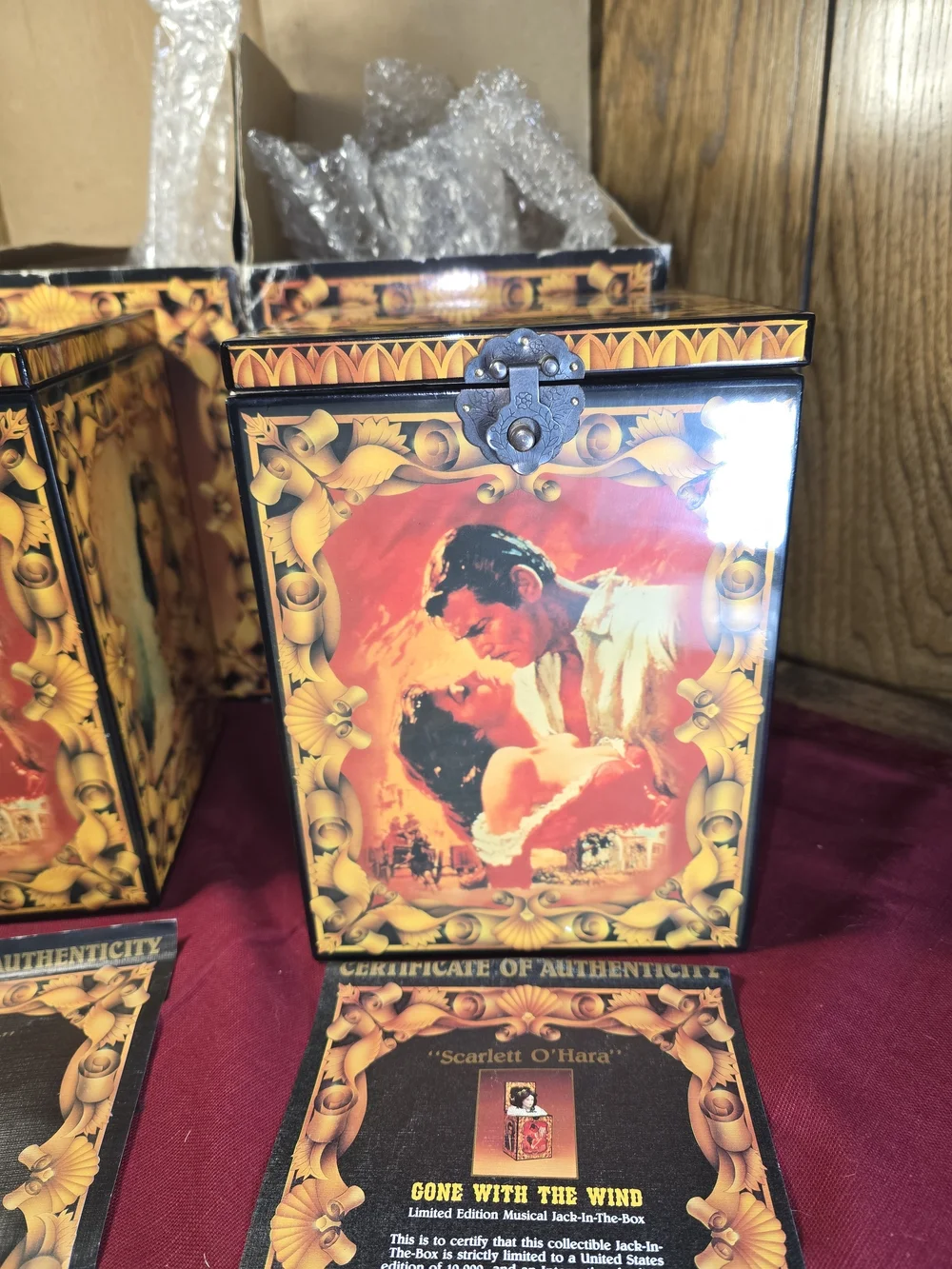 Enesco Scarlett O'Hara and Rhett Butler Musical Jack-in-the-Box Set W/COA